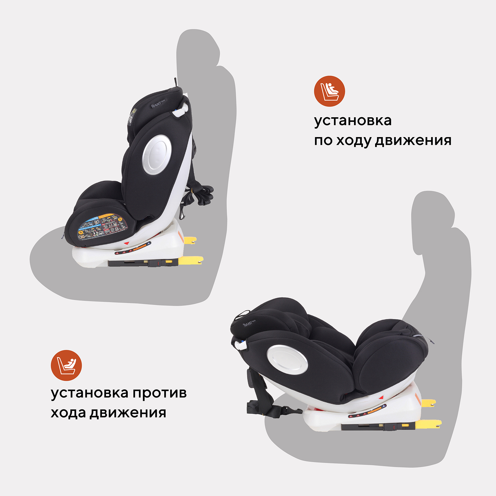 Автокресло Rant Basic Twist isofix Black группа 0+-1-2-3 0-36 кг - фото 3