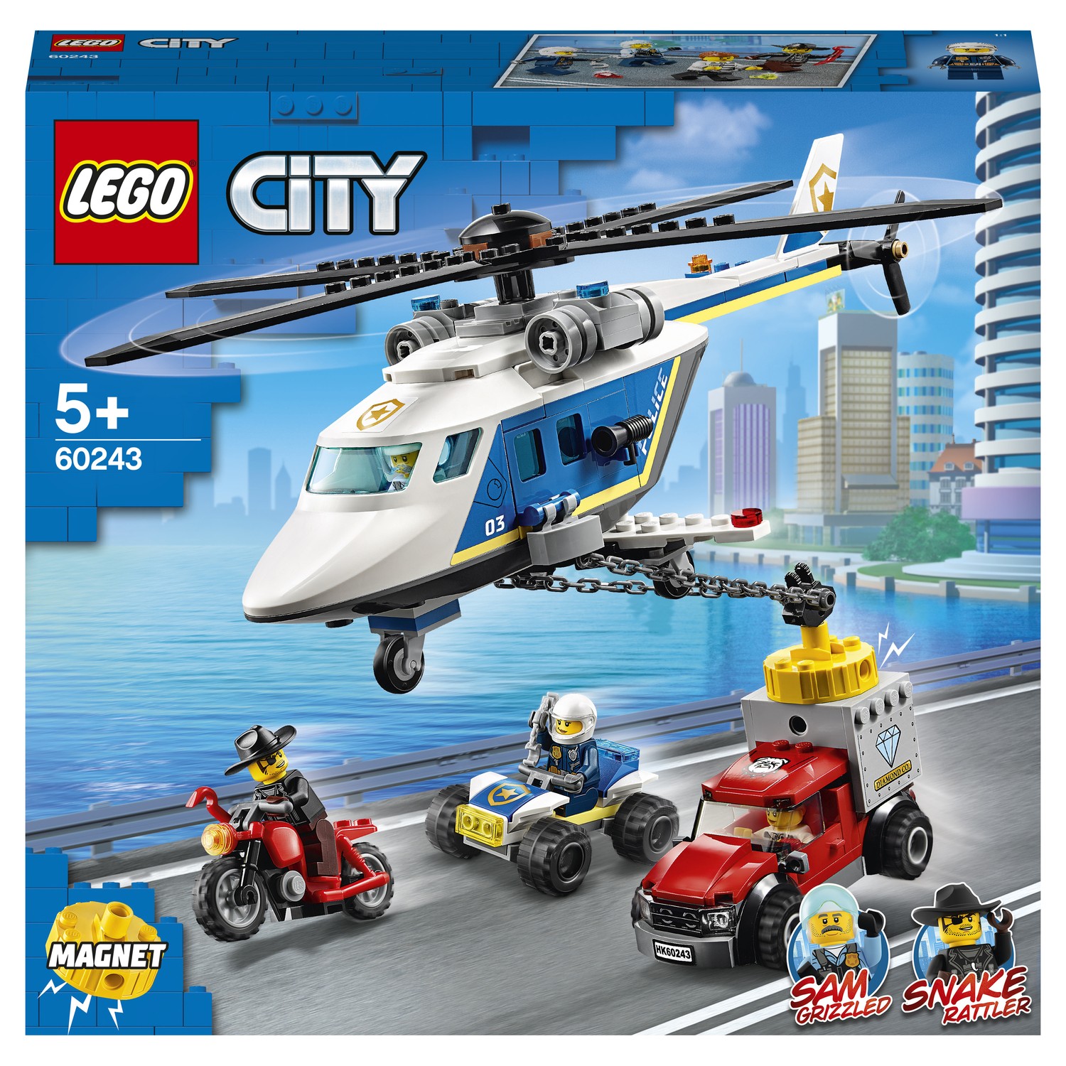 Конструктор LEGO City Police Погоня на полицейском вертолете 60243 купить  по цене 199 ₽ в интернет-магазине Детский мир