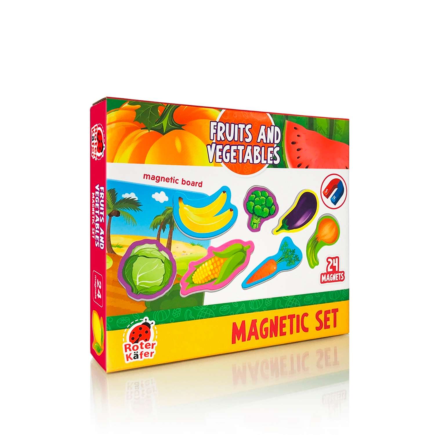 Магнитный набор Roter Kafer с доской Овощи и фрукты - фото 1