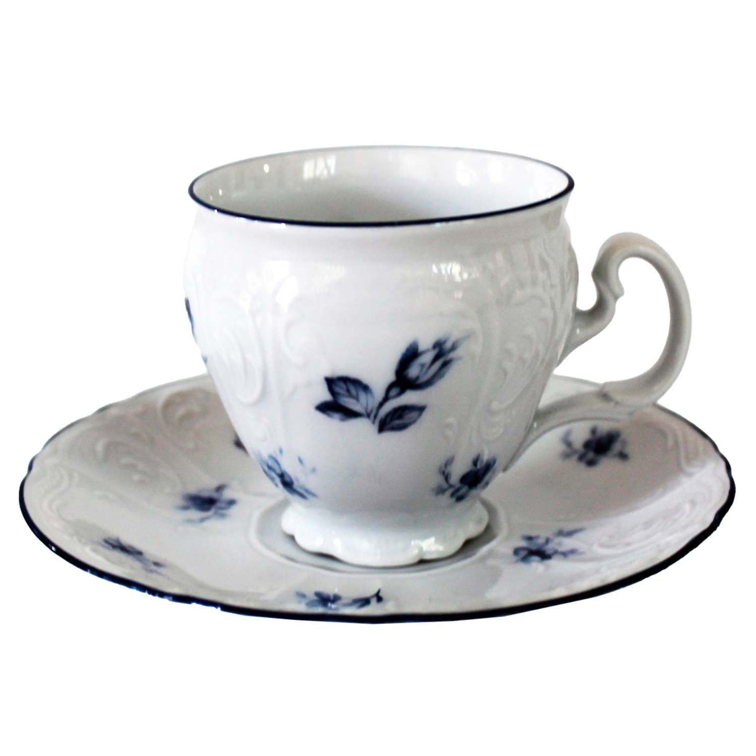 Чашка с блюдцем Bernadotte Синие мелкие цветы 170 мл - фото 1