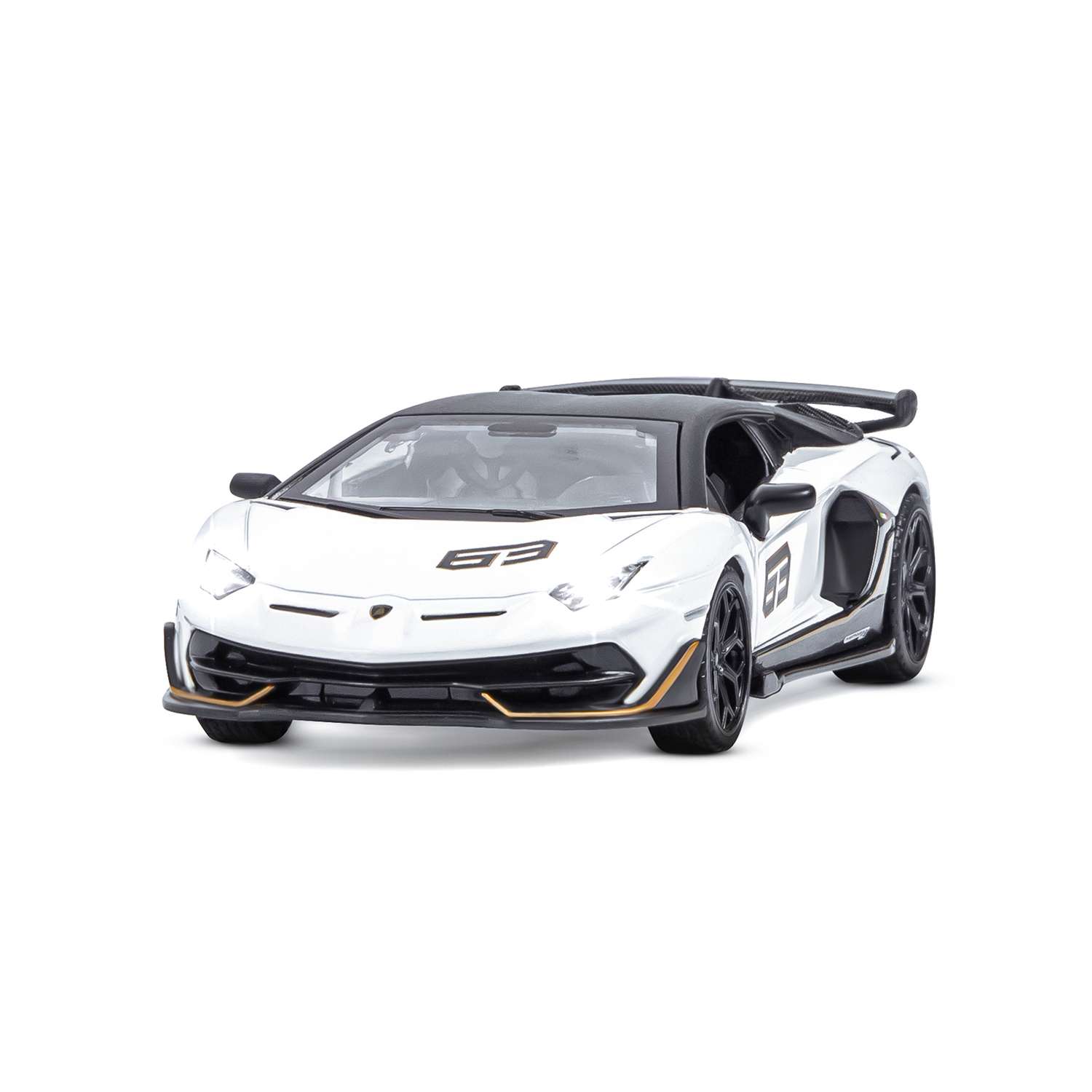 Машинка металлическая АВТОпанорама игрушка детская Lamborghini SVJ 1:32 белый JB1251401 - фото 9