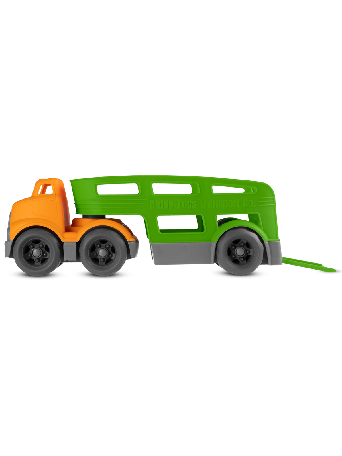 Машинка ДЖАМБО Трейлер оранжево-зеленый в коробке JB5300603 - фото 16