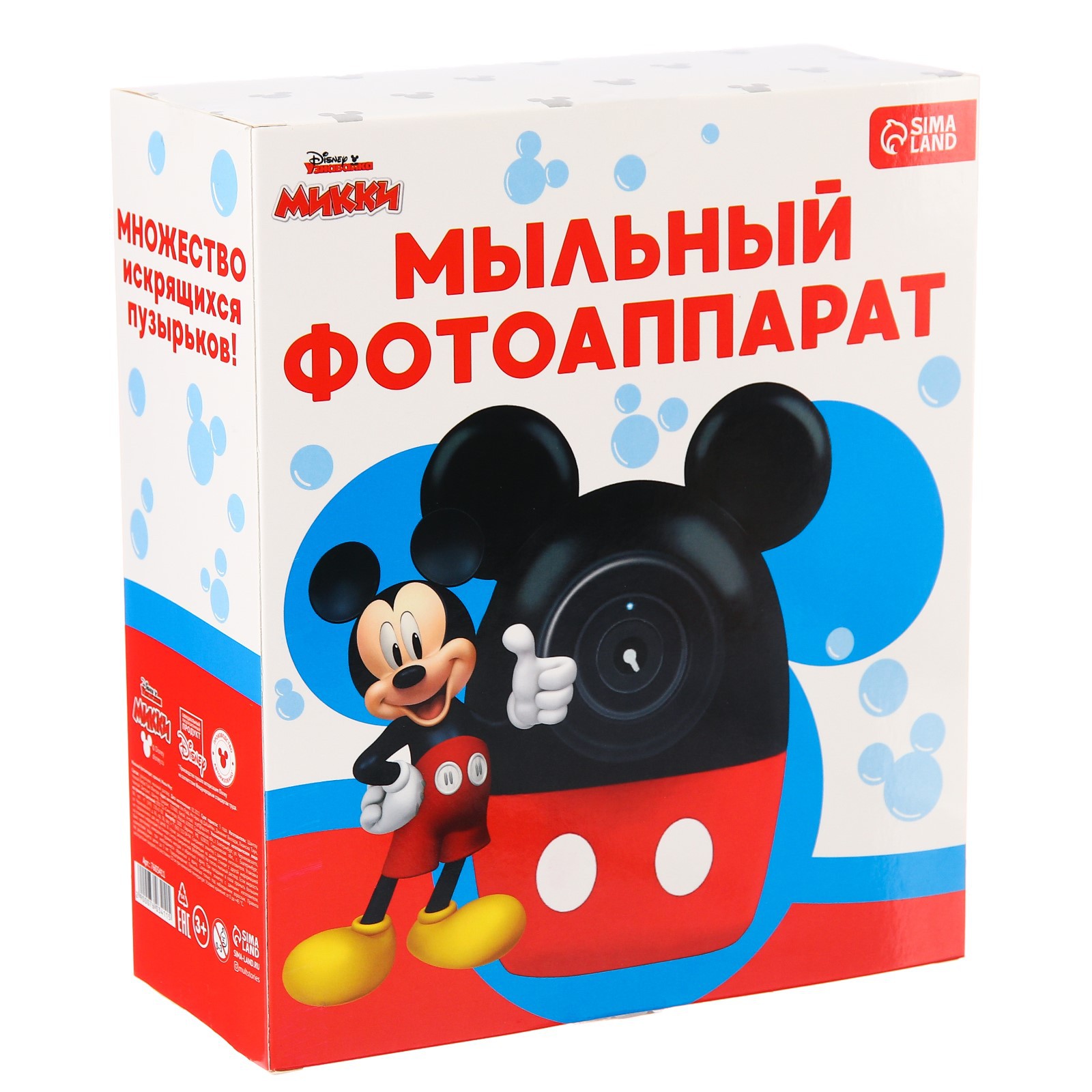 Мыльный фотоаппарат Disney Микки Маус красный - фото 1