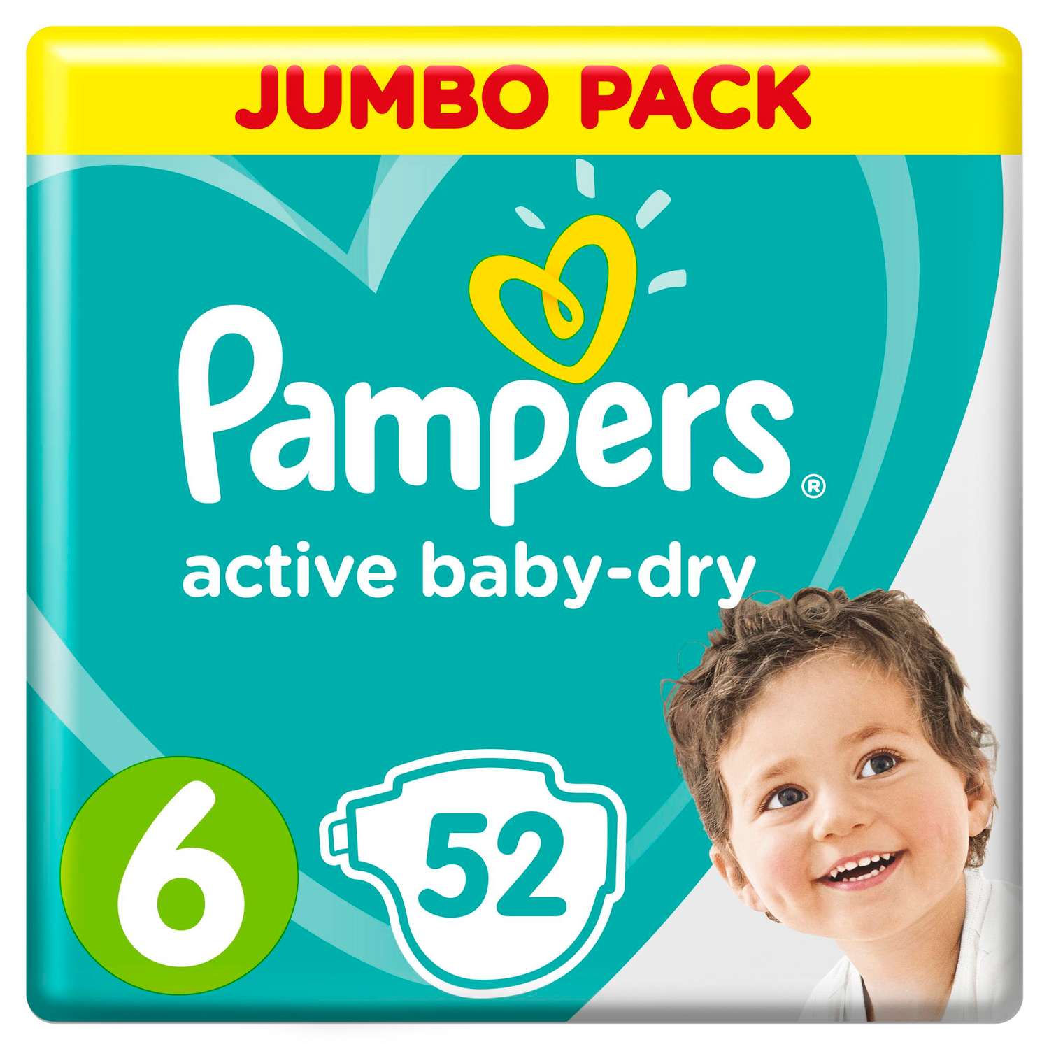 Подгузники Pampers Active Baby-Dry 6 13-18кг 52шт - фото 1