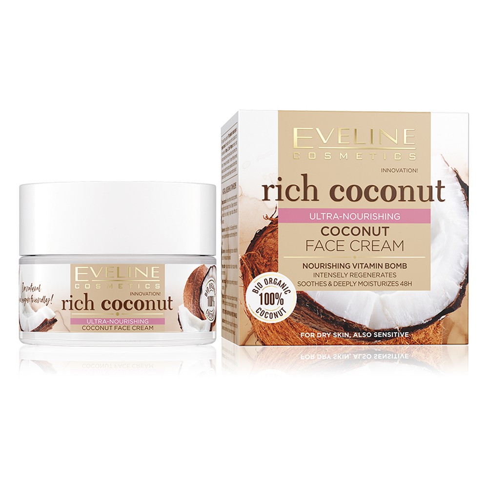 Крем для лица EVELINE Rich coconut мультипитательный 50 мл - фото 4