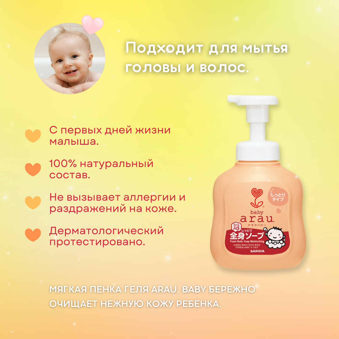 Пенка для купания малышей Arau baby с увлажняющим эффектом 450 мл - фото 8