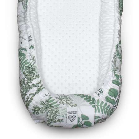 Подушка-позиционер Amarobaby Mild Design Edition Зеленые листья Белый-зеленый