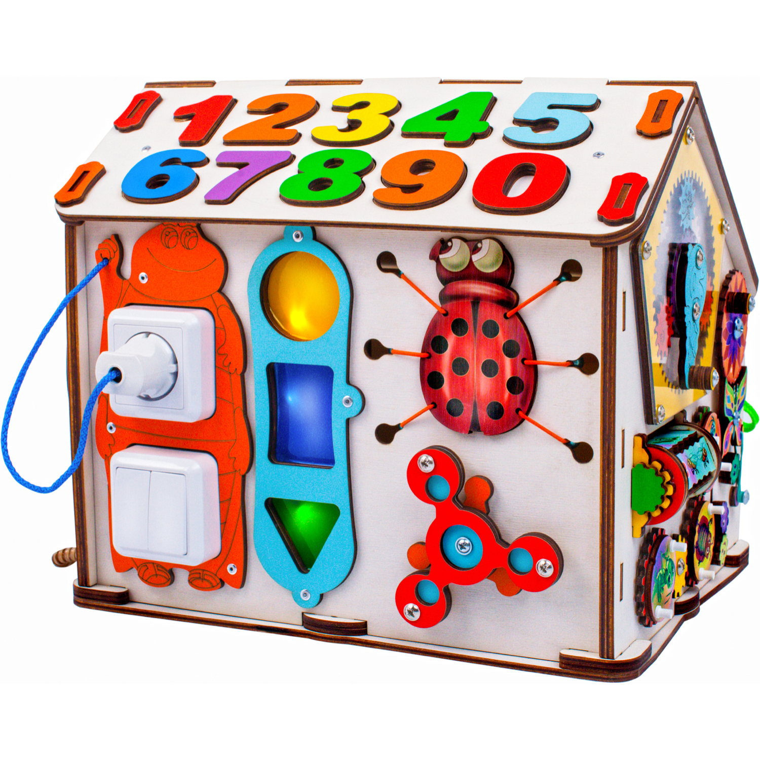 Бизиборд Jolly Kids развивающий домик со светом Букашки - фото 4