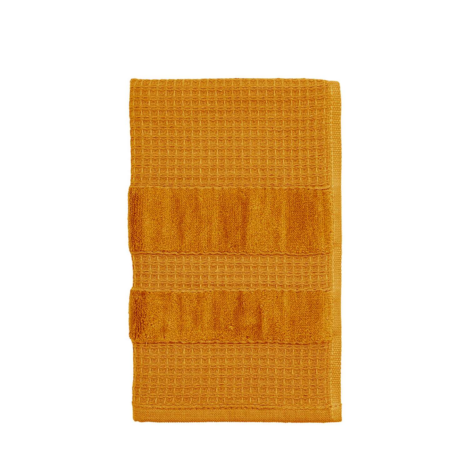 Полотенце DeNASTIA вафельное махровое 40x70 см 100% хлопок горчичный - фото 5