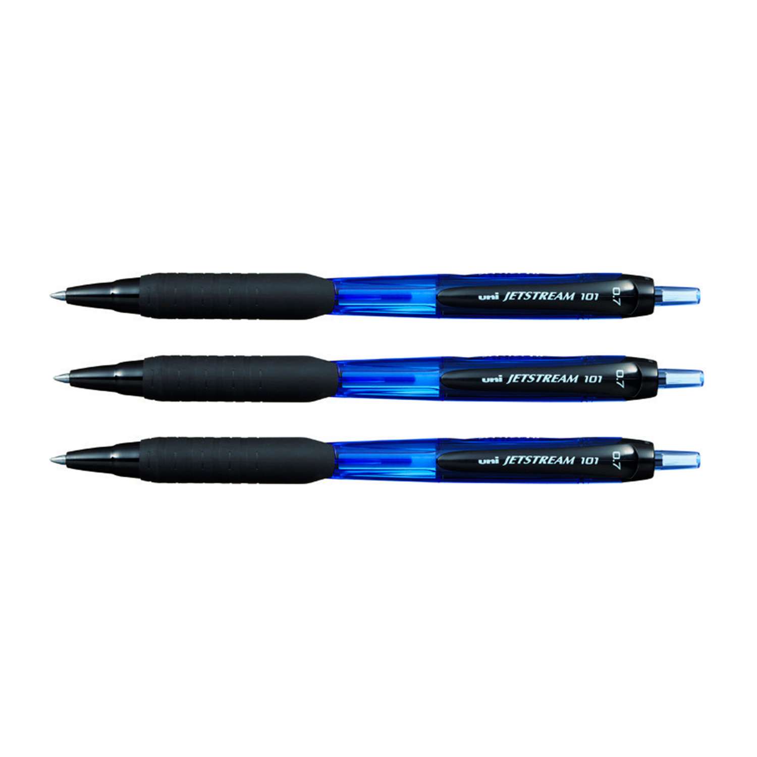 Ручка шариковая UNI Jetstream SXN-101-07 0.7 мм автоматическая синий 3 шт - фото 1