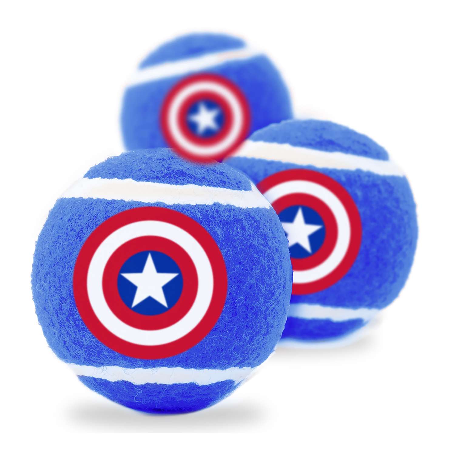 Игрушка для собак Buckle-Down Теннисный мячик Капитан Америка Синий - фото 1