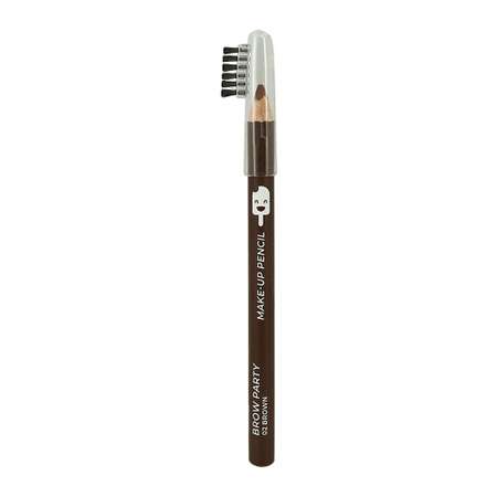 Карандаш для бровей ISCREAM Brow party с щеточкой (тон 02 brown)