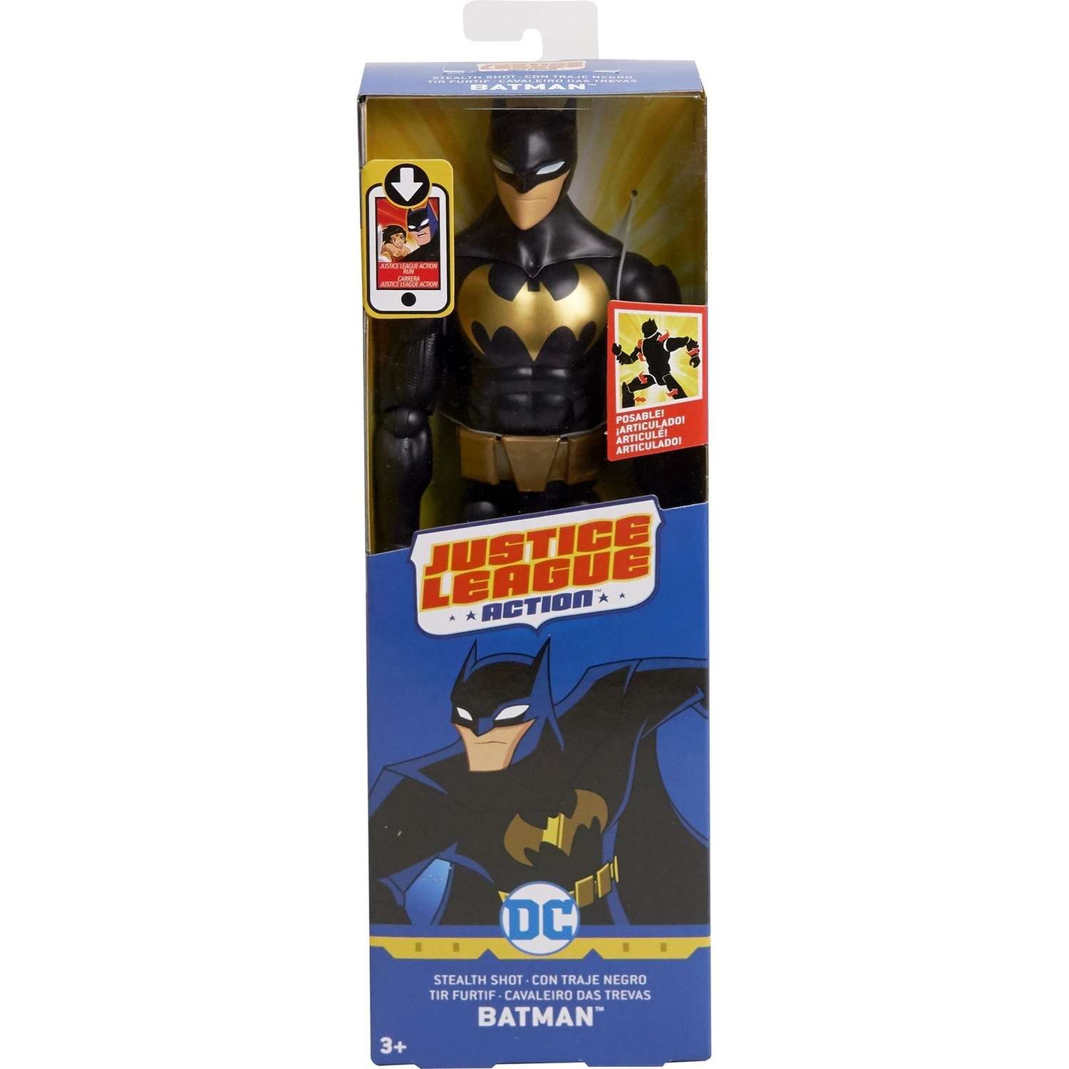Фигурка Batman Лига справедливости Бэтмен в черном костюме DWM50 - фото 2