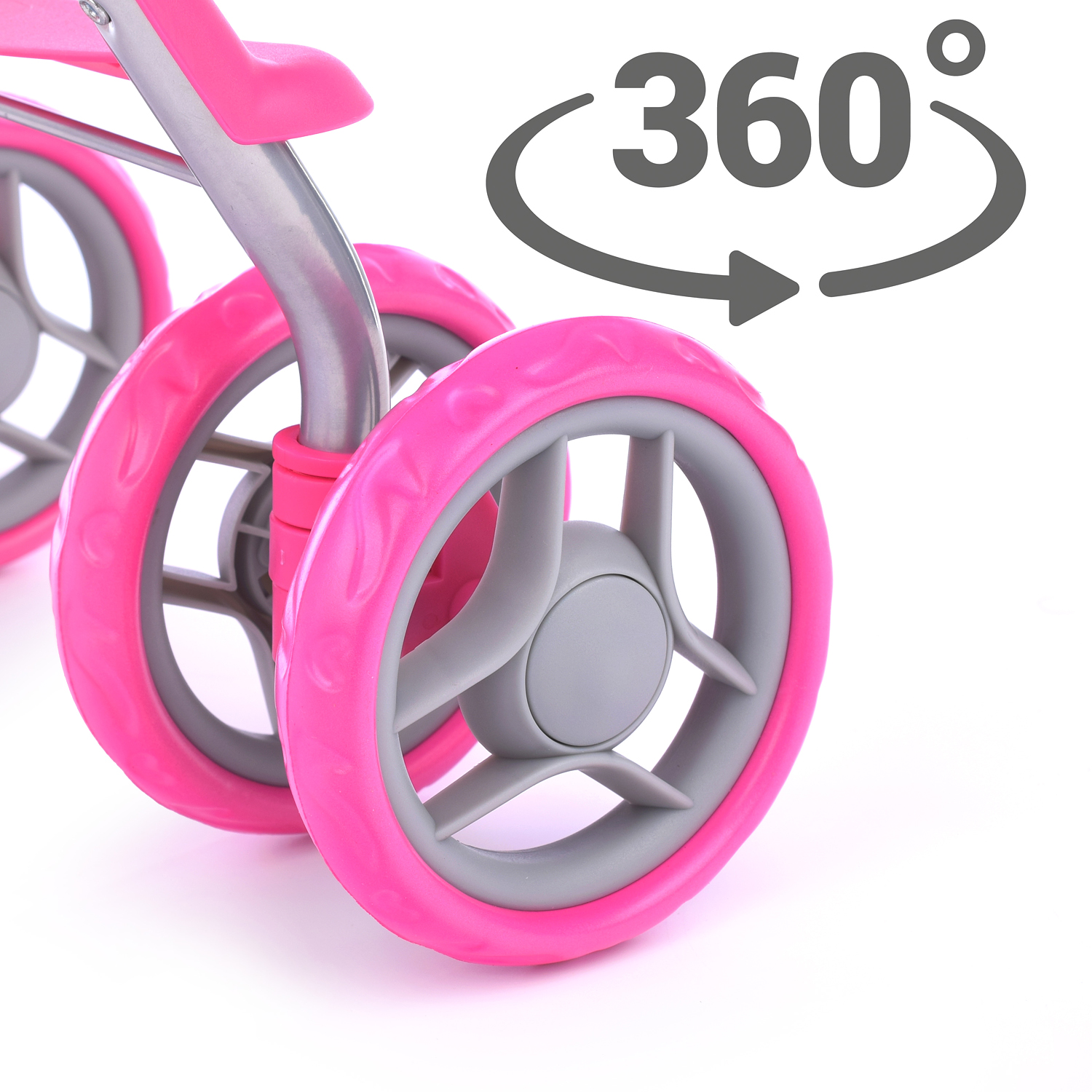 Коляска для кукол Melobo с поворотными колесами. Для девочек от 2 до 4 лет. 9304BW-T_БЕЛ - фото 4