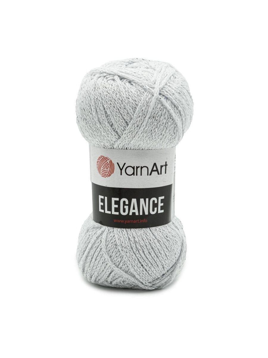 Пряжа YarnArt Elegance с люрексом 50 г 130 м 101 белый 5 мотков - фото 6