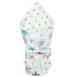 Конверт-одеяло Чудо-чадо для новорожденного на выписку Времена года звездочки/бирюзовый