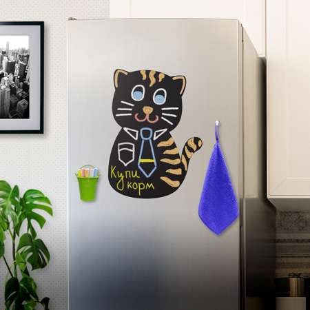 Планинг Brauberg магнитный меловой на холодильник для заметок 30х40 см Pussy Cat с набором аксессуаров