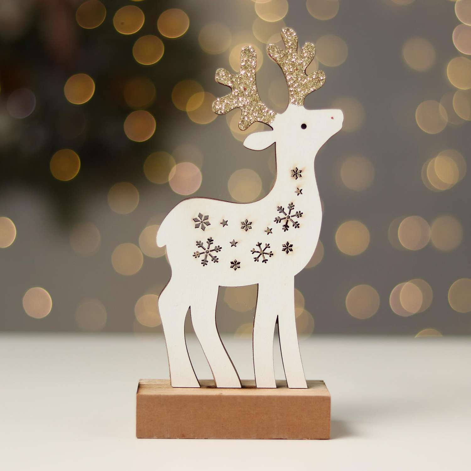 Новогодний декор Лесная мастерская с подсветкой «Снежный олень» - фото 3