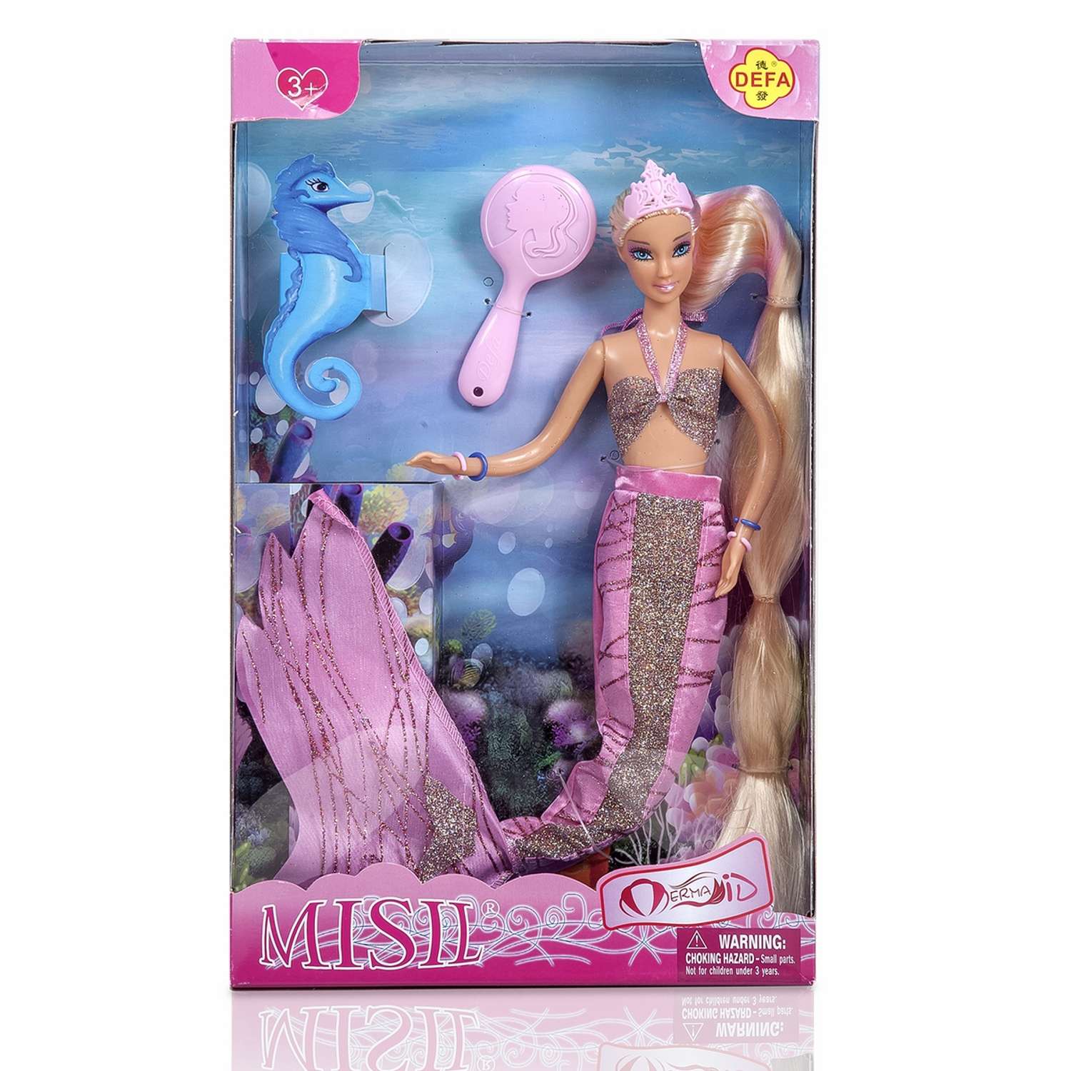 Кукла Defa Lucy в комплекте морской конек и расчёска розовый 8225 //розовый - фото 2