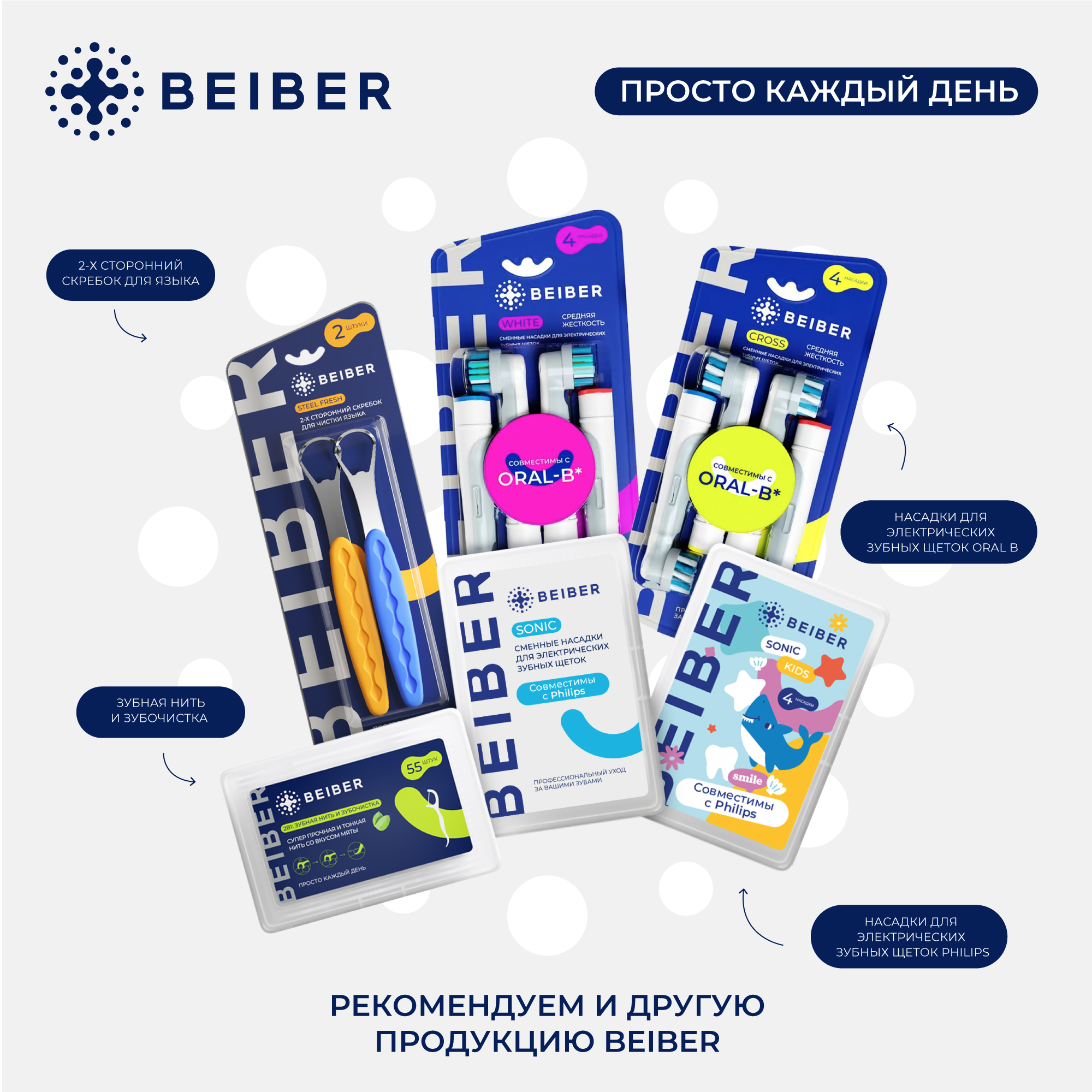 Насадка на зубную щетку BEIBER совместимая с Oral-b kids 4 шт - фото 10