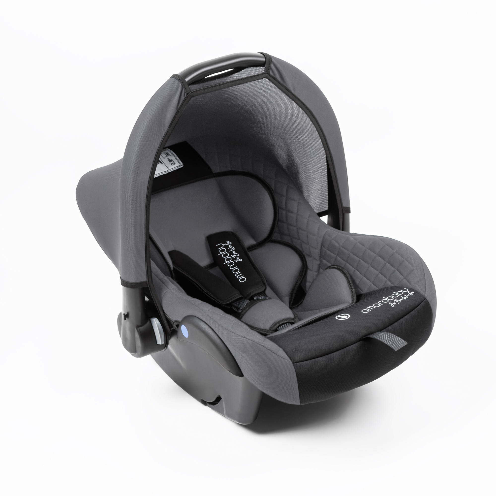 Автокресло детское Amarobaby Baby comfort группа 0+ Серый-Чёрный - фото 1