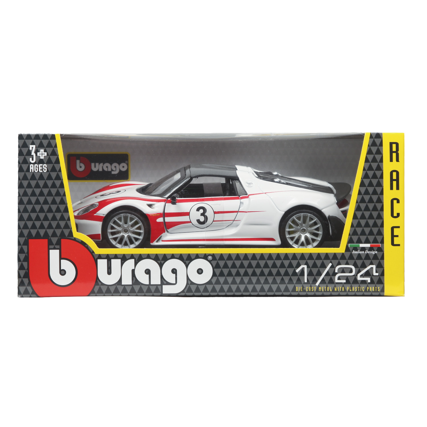 Автомобиль BBurago Porsche 1:24 без механизмов белый 18-28009 - фото 2