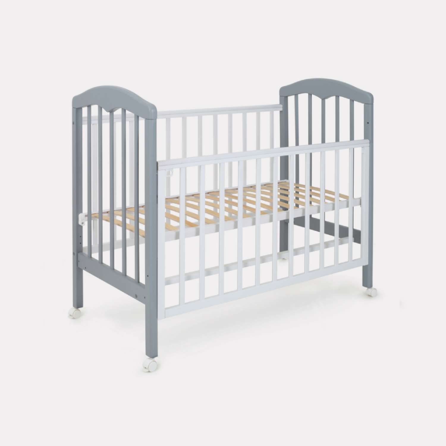 Детская кроватка Топотушки прямоугольная, (серый, белый) - фото 2