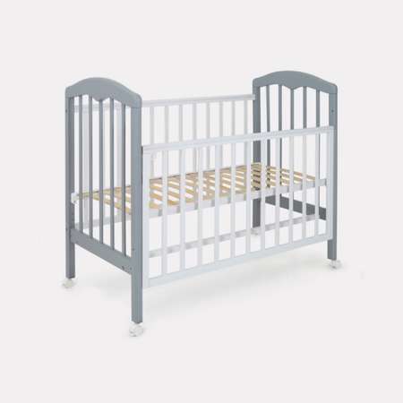 Детская кроватка Топотушки прямоугольная, (серый, белый)