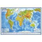 Карта мира Brauberg физическая настенная интерактивная 120х78 см 1:25М
