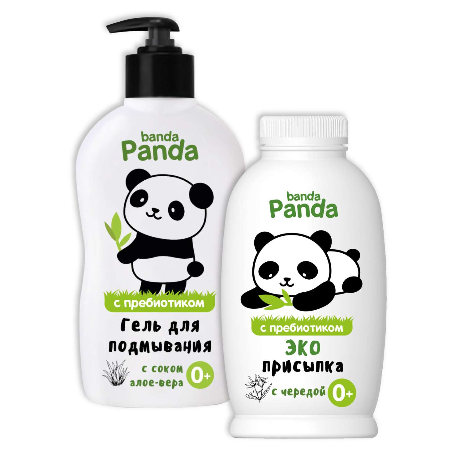Набор с Пребиотиком banda Panda Присыпка детская 100г Гель для подмывания 250мл 0+ мягкого действия - фото 2