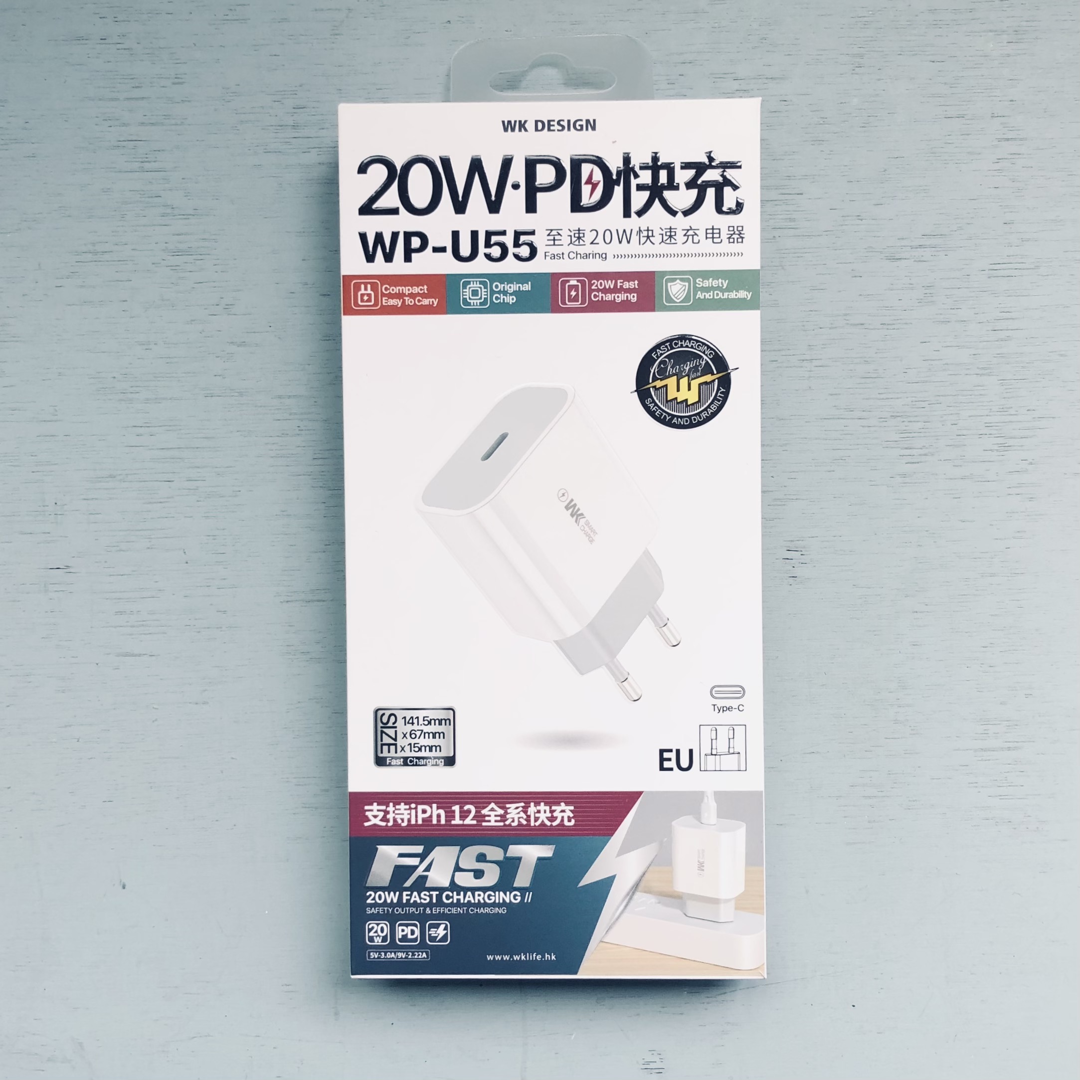 Сетевое зарядное устройство WK Design FAST USB Tepe-C/ 20W/быстрая зарядка для айфон - фото 1