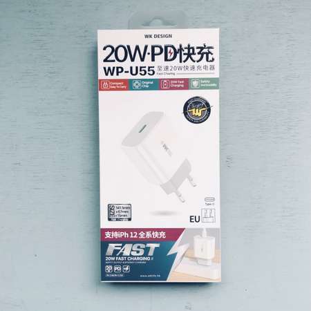 Сетевое зарядное устройство WK Design FAST USB Tepe-C/ 20W/быстрая зарядка для айфон
