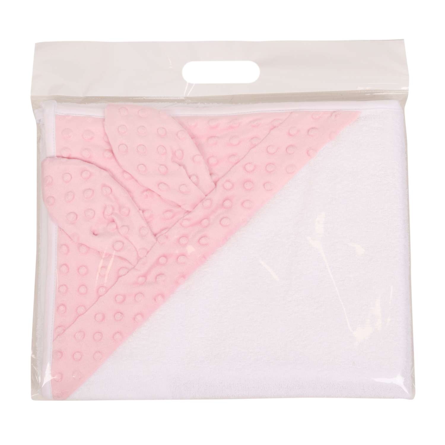 Полотенце Amarobaby Soft Ears Collection с уголком Розовый - фото 2