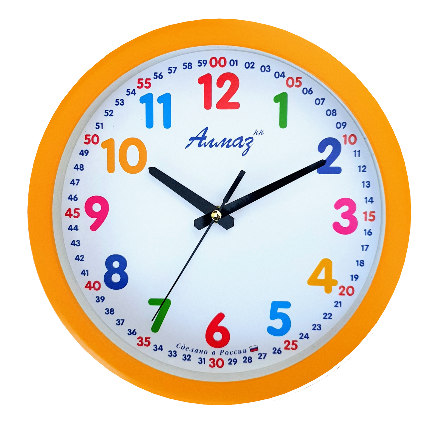Часы АлмазНН настенные круглые оранжевые 22.5 см - фото 1