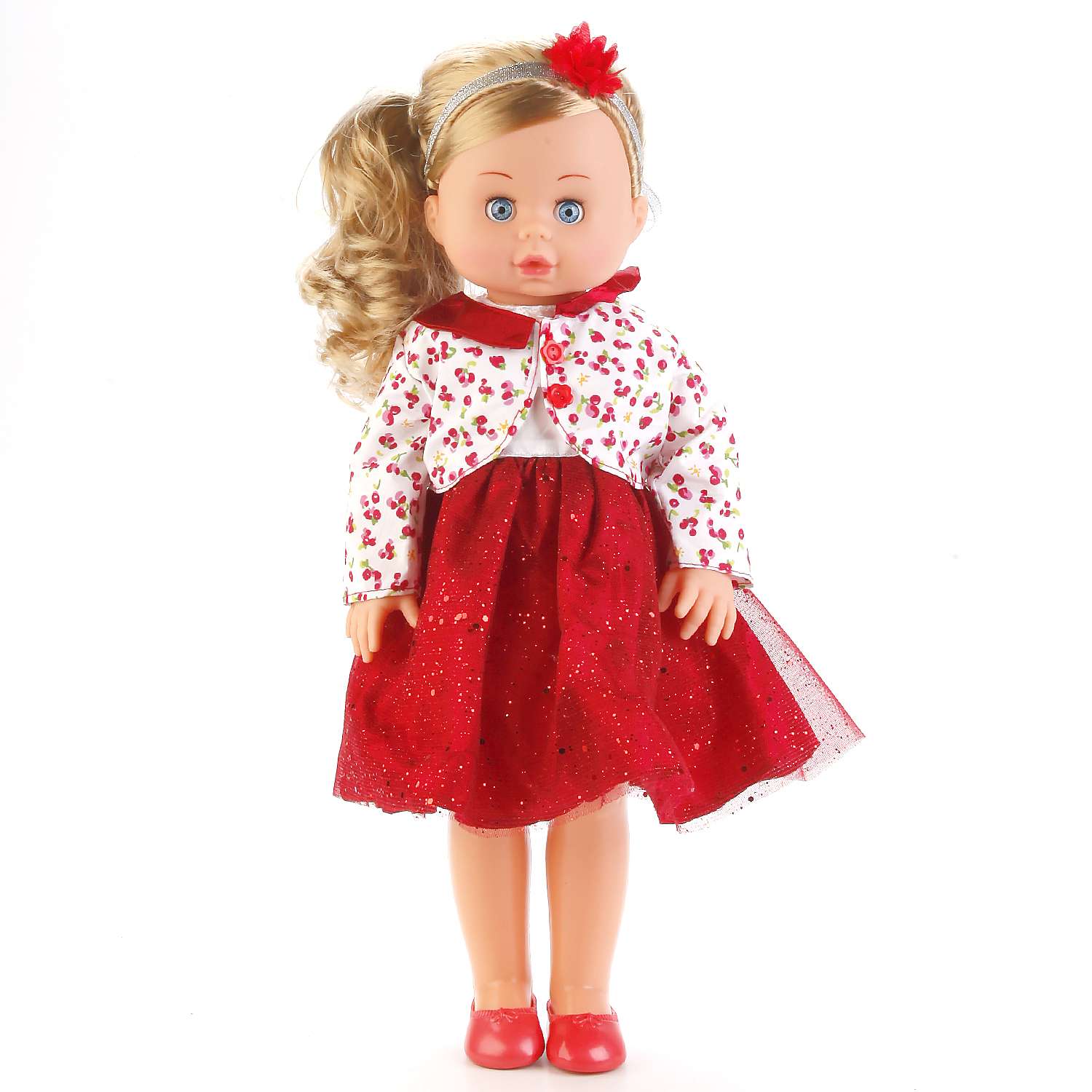 Кукла Карапуз интерактивная в красном платье (POLI-15-A-RU) 236475 - фото 1