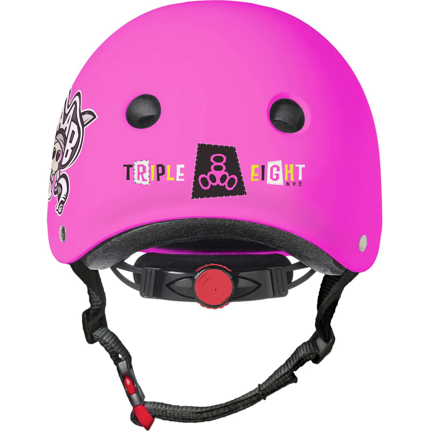 Шлем защитный спортивный Triple Eight Lil 8 Staab Neon Pink (розовый) / размер М 5+ / регулировка размера 46-52 см. / для детей - фото 2