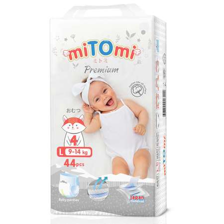 Подгузники-трусики miTOmi Premium L 9-14 кг 44 шт