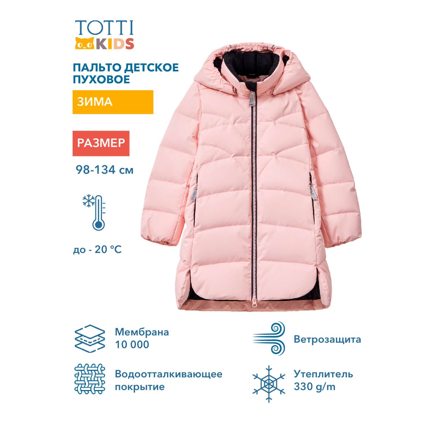 Пальто Totti Kids AW23TKG005/Пальто детское/Розовый - фото 2