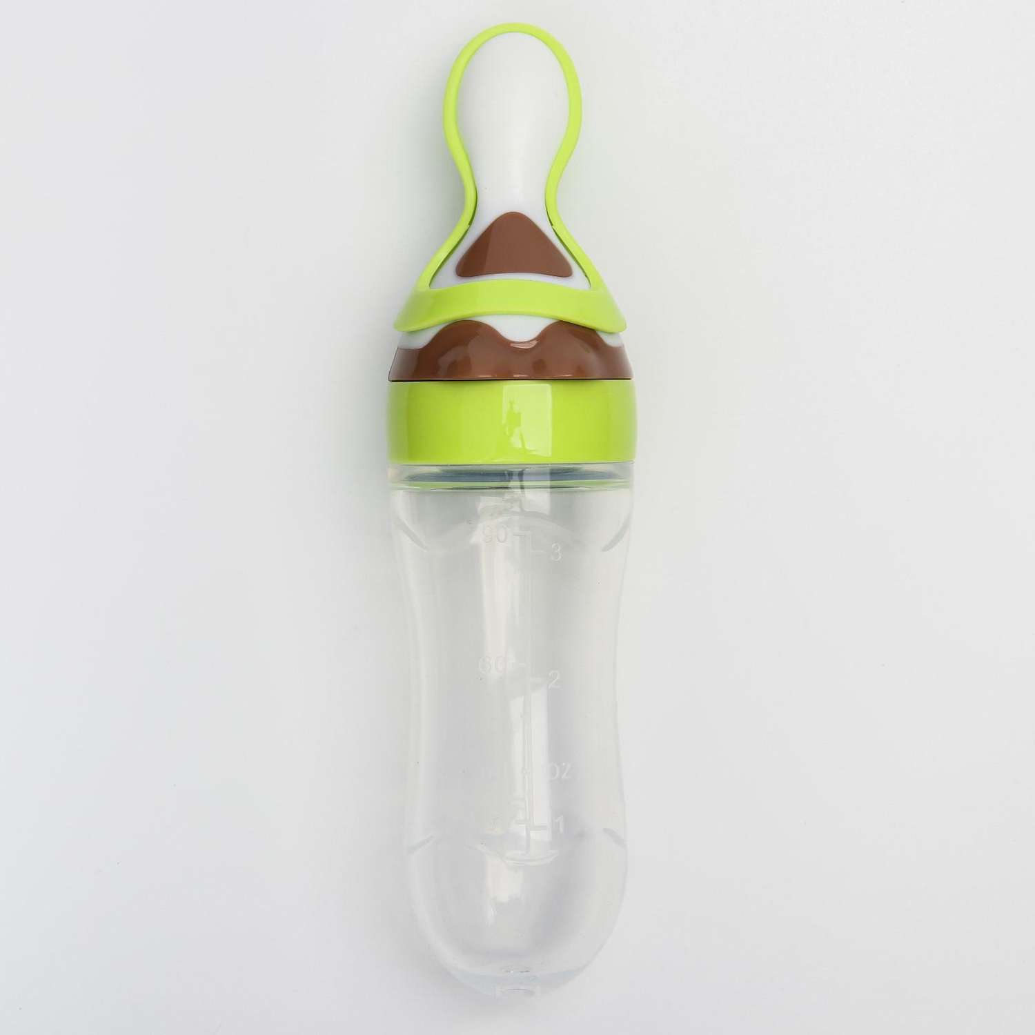 Бутылочка Крошка Я силиконовая с ложкой 90 мл цвет зеленый - фото 2