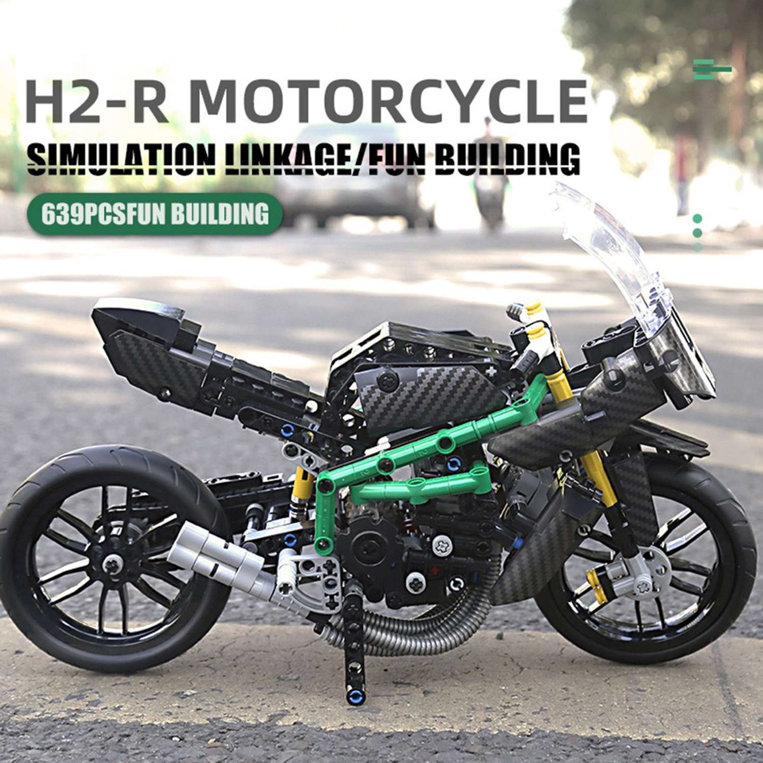 Конструктор Mould King Мотоцикл Kawasaki H2R. 639 деталей - фото 15