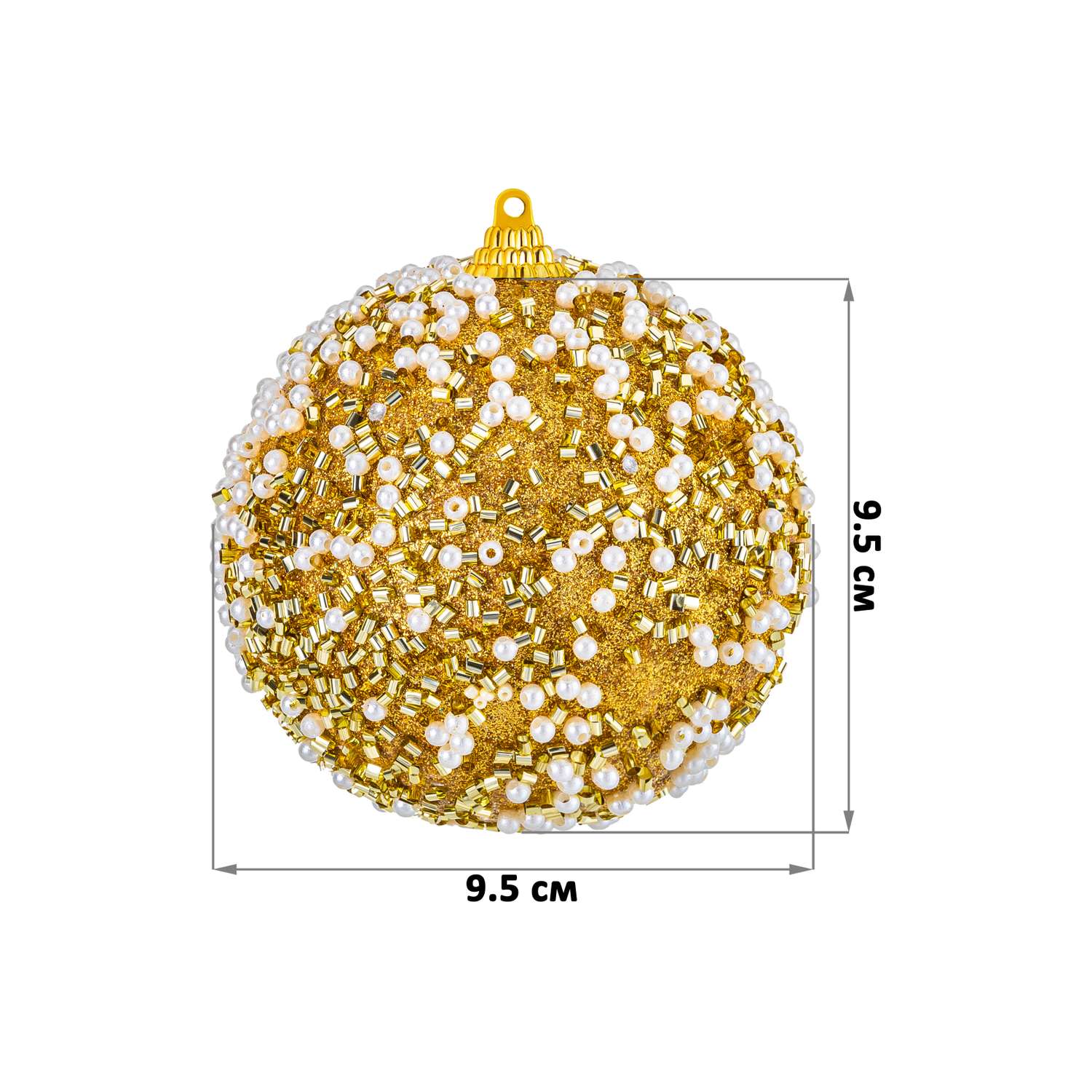 Набор Elan Gallery 6 новогодних шаров 9.5х9.5 см Жемчужины на золотом - фото 2