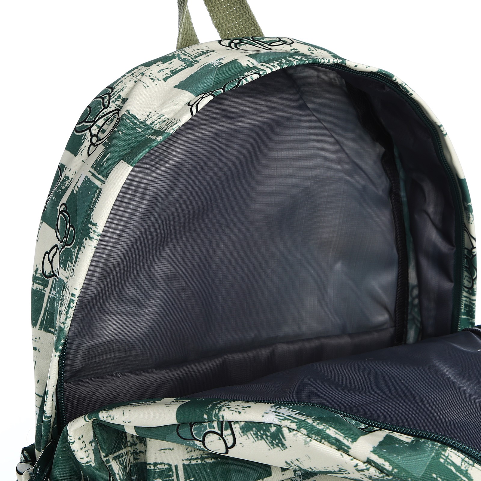 Рюкзак школьный Sima-Land из текстиля на молнии 3 кармана цвет зелёный - фото 4