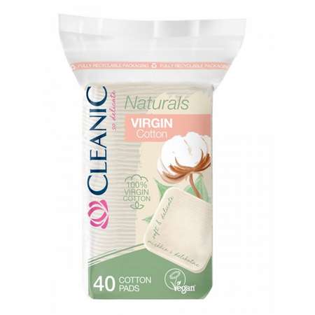 Ватные диски Cleanic Naturals Virgin Cotton квадратные 40шт