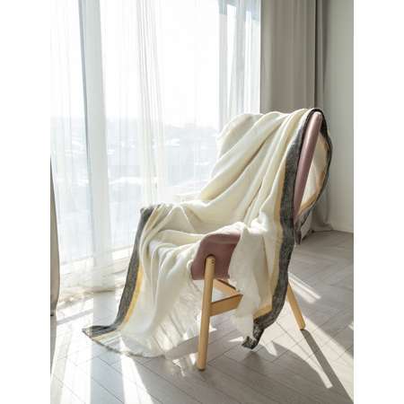 Плед DeNASTIA Scandi Collection 150x200 см 25% шерсть 15% нейлон 60% акрил молочный T040213