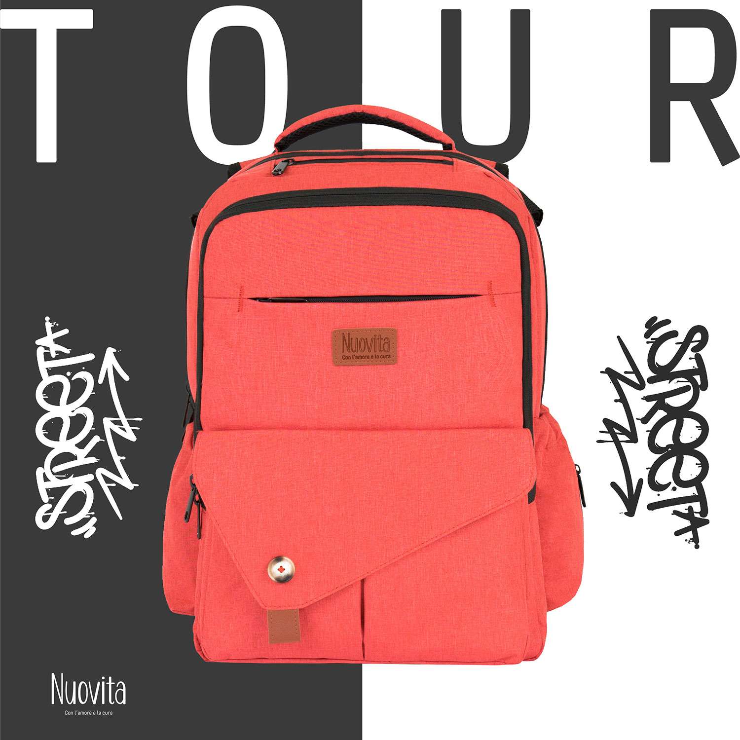 Рюкзак для мамы Nuovita CAPCAP tour Красный - фото 2