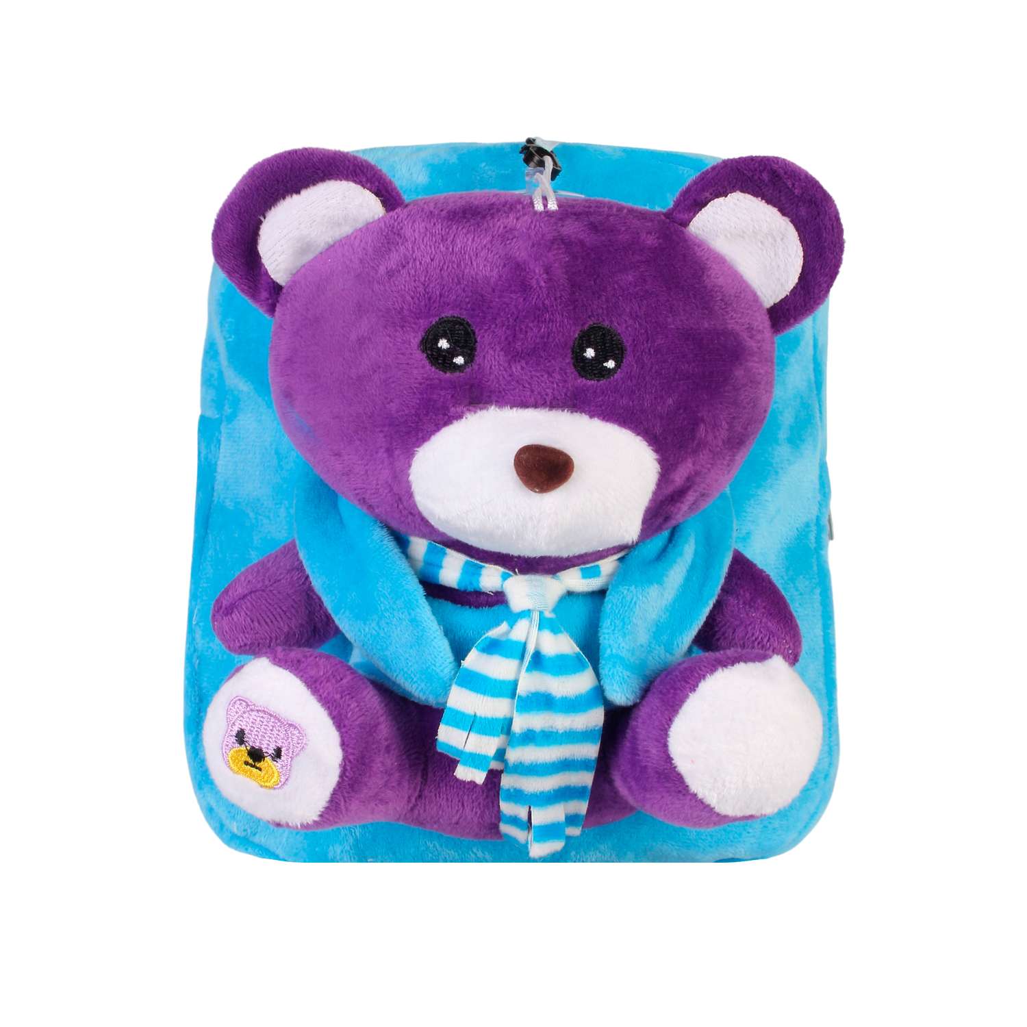 Рюкзак с игрушкой Little Mania голубой Мишка фиолетовый - фото 1
