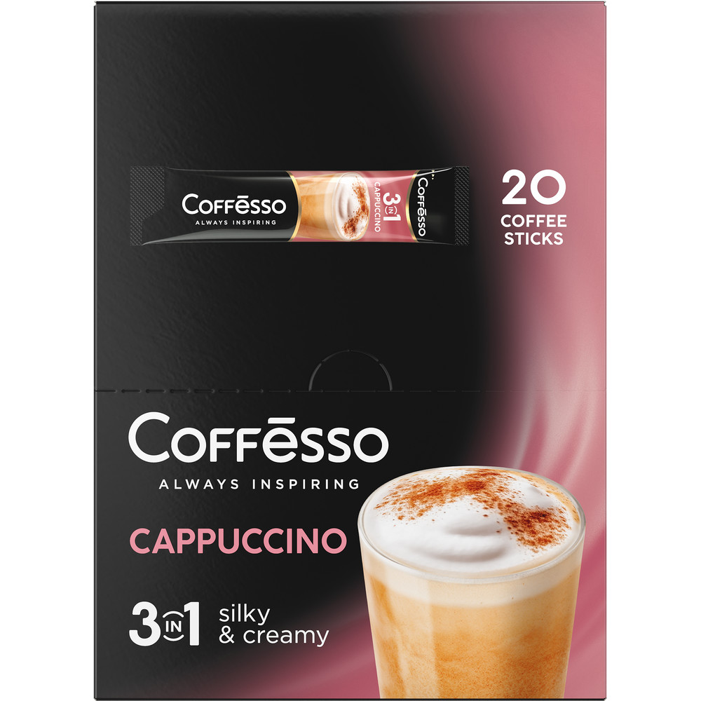 Кофе растворимый Coffesso Cappuccino 3в1 молотый 300г стик - фото 4