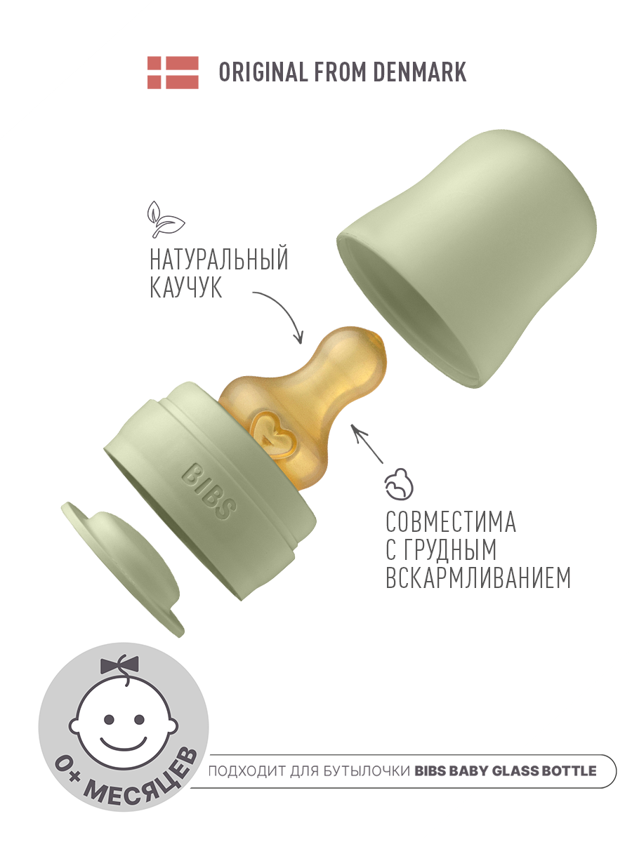 Набор с соской для бутылочки BIBS Bottle Kit Sage - фото 1