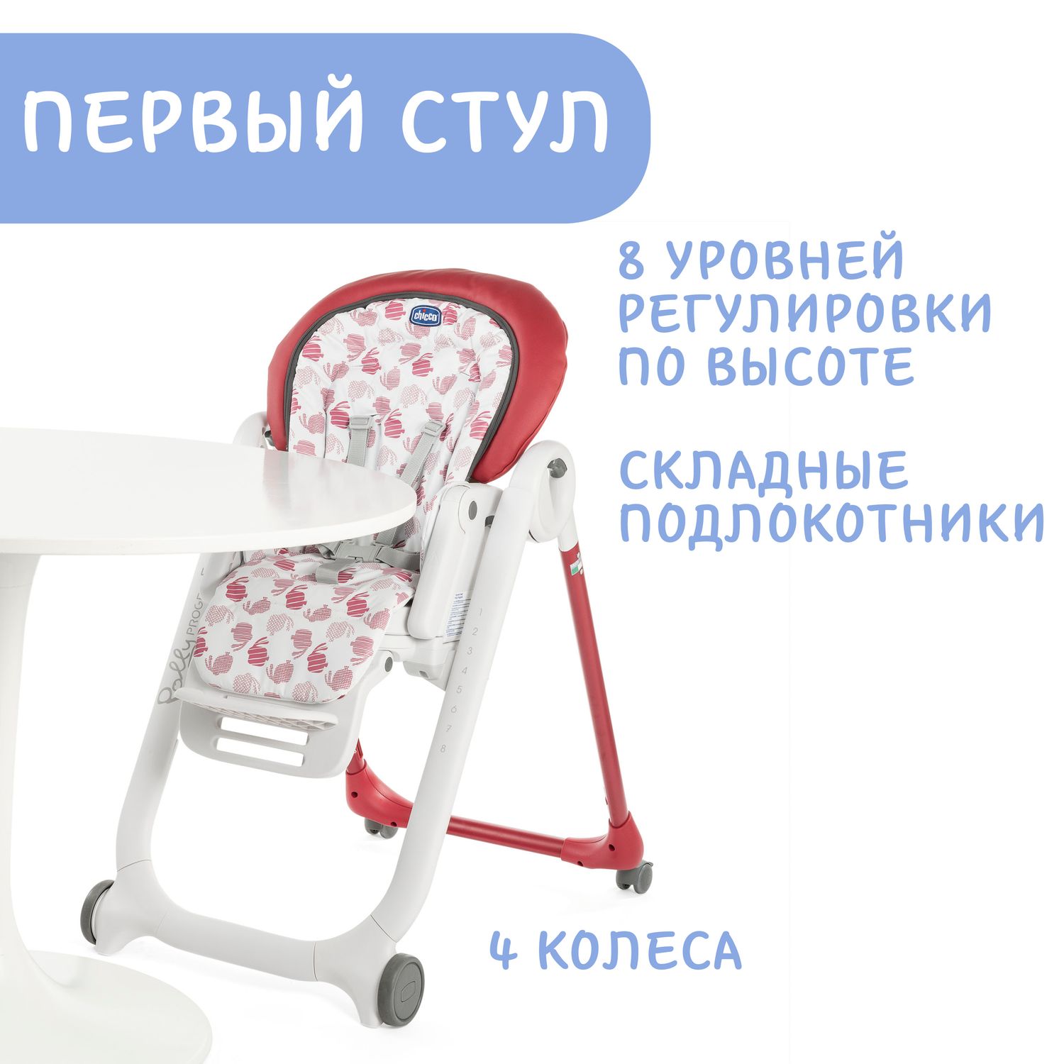 Стульчик Chicco Polly Progress5 Red - фото 16