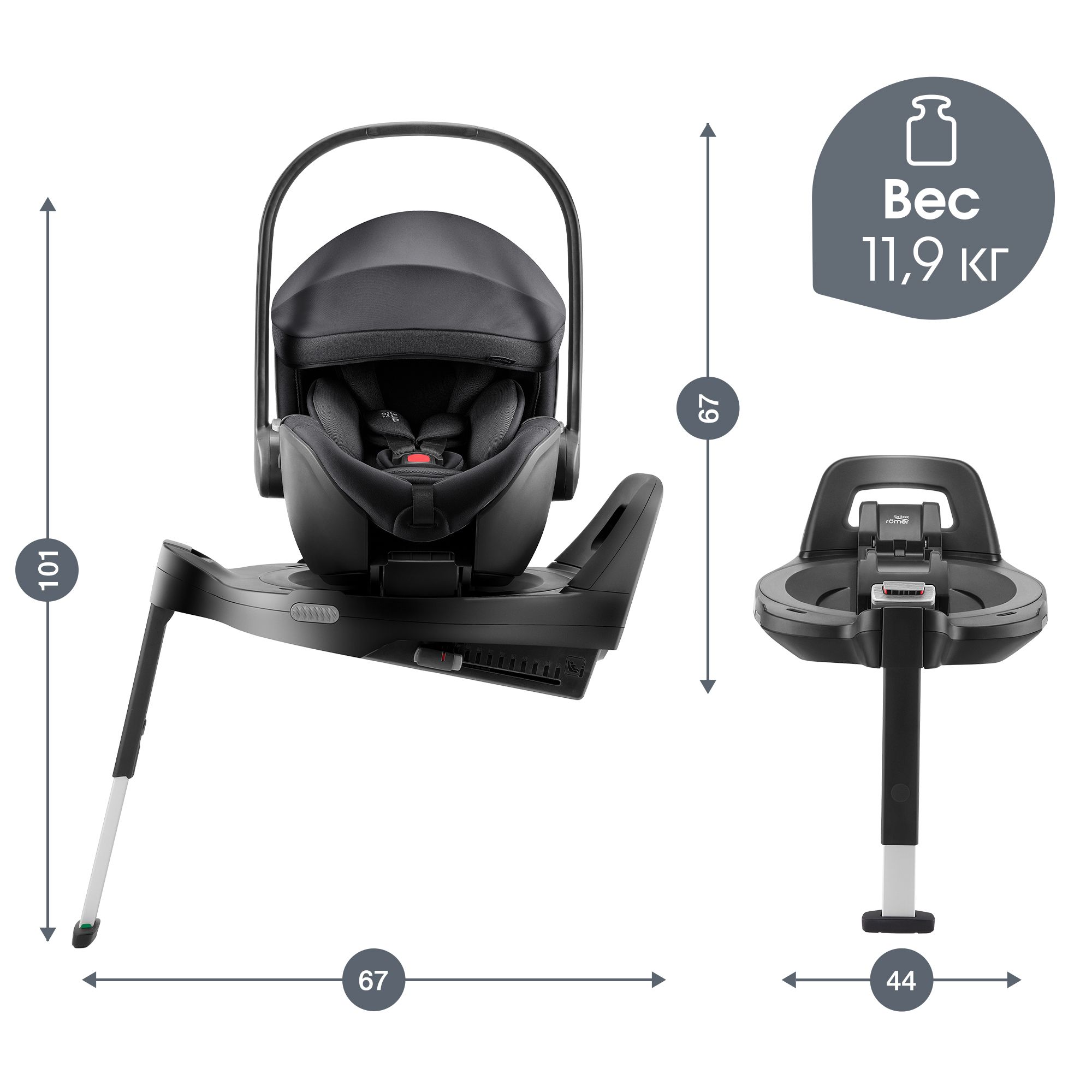 Автокресло Britax Roemer Baby-Safe pro Style Carbon Black и Vario base 5 Z - фото 13